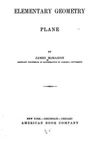 Cover of: Elementary geometry: plane