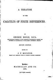 Cover of: A treatise on the calculus of finite differences