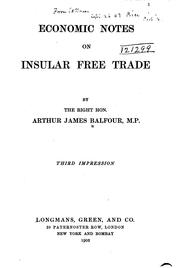 Cover of: Economic notes on insular free trade