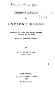 Cover of: Pronunciation of ancient Greek