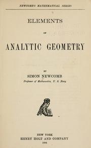 Cover of: Elements of analytic geometry
