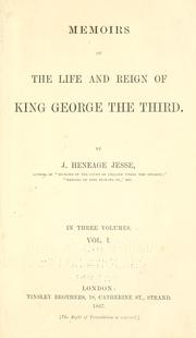Cover of: Memoirs of the life and reign of King George the Third.