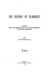 The history of Alamance by Sallie Walker Stockard
