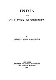 India and Christian opportunity by Harlan Page Beach