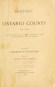 Cover of: History of Ontario county, New York by Lewis Cass Aldrich