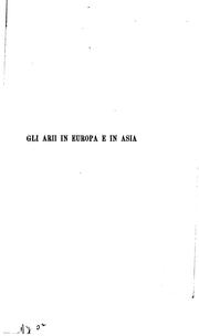 Cover of: Gli Arii in Europa e in Asia: studio etnografico, con figure e carte.