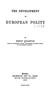 Cover of: The development of European polity