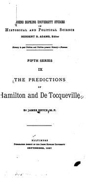 Cover of: The predictions of Hamilton and De Tocqueville