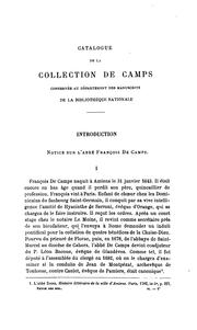 Catalogue de la collection de Camps conservée au département des manuscrits de la Bibliothèque nationale by Bibliothèque nationale (France). Département des manuscrits.