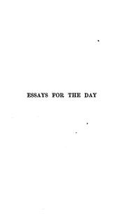 Cover of: Essays for the day