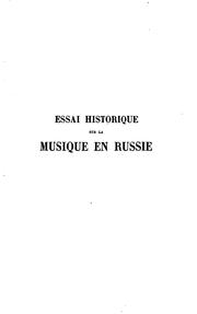 Cover of: Essai historique sur la musique en Russie