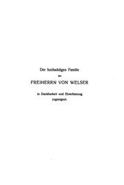 Cover of: Die überseeischen unternehmungen der Welser und ihrer gesellschafter.