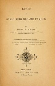 Cover of: Lives of girls who became famous.