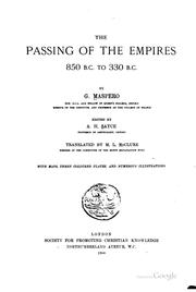 Cover of: The passing of the empires: 850 B.C. to 330 B.C.
