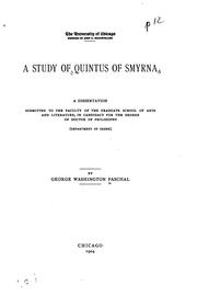 A study of Quintus of Smyrna by George Washington Paschal