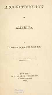 Cover of: Reconstruction in America.