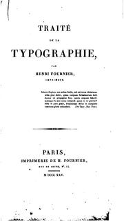 Cover of: Traité de la typographie by Henri Fournier