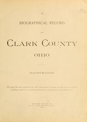 Cover of: A Biographical record of Clark county, Ohio ...