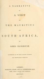 Cover of: A narrative of a visit to the Mauritius and South Africa