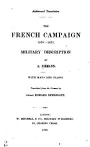 Cover of: The French campaign, 1870-1871. by August Niemann
