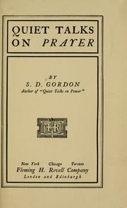 Cover of: Quiet talks on prayer