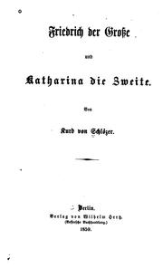 Cover of: Friedrich der Grosse und Katharina die Zweite.