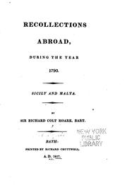Cover of: Recollections abroad, during the years 1785[-1791]
