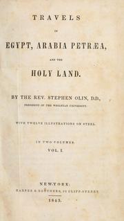 Cover of: Travels in Egypt, Arabia Petræa, and the Holy Land