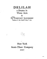 Cover of: Delilah: a drama in three acts