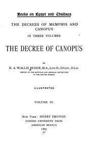 Cover of: The decrees of Memphis and Canopus