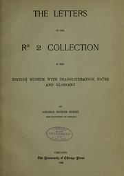 Cover of: The letters of the Rm 2 collection in the British museum by George Ricker Berry