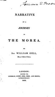Cover of: Narrative of a journey in the Morea.