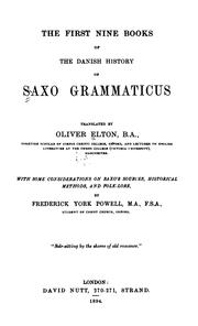 Cover of: The first nine books of the Danish history of Saxo Grammaticus.