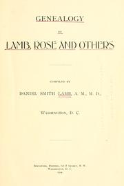 Cover of: Genealogy of Lamb, Rose and others