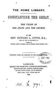 Cover of: Constantine the Great.: The union of the state and the church.