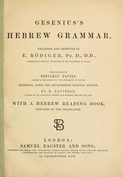 Gesenius's Hebrew grammar by Wilhelm Gesenius