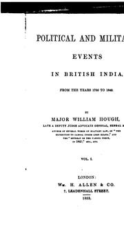 Cover of: Political and military events in British India: from the years 1756 to 1849.