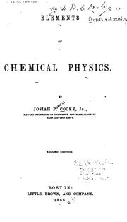 Cover of: Elements of chemical physics.
