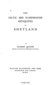 Cover of: Celtic and Scandinavian antiquities of Shetland