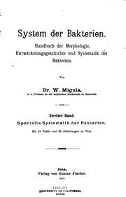 Cover of: System der bakterien.: Handbuch der morphologie, entwicklungsgeschichte und systematik der bakterien.