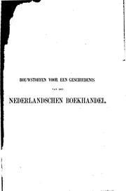 Bouwstoffen voor een geschiedenis van den Nederlandschen boekhandel by Arie Cornelis Kruseman