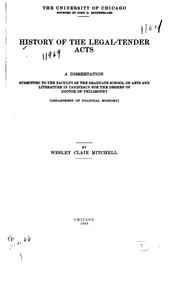 Cover of: History of the legal-tender acts.