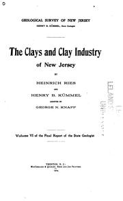 Cover of: The clays and clay industry of New Jersey