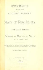 Cover of: Calendar of New Jersey wills, administrations, etc. by 