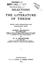Cover of: Selections from the literature of theism
