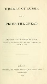 Cover of: History of Russia and of Peter the Great