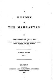 Cover of: A history of the Mahrattas