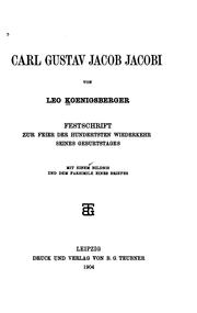 Cover of: Carl Gustav Jacob Jacobi