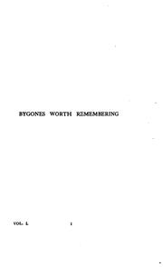 Cover of: Bygones worth remembering