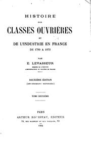 Cover of: Histoire des classes ouvrières et de l'industrie en France de 1789 à 1870